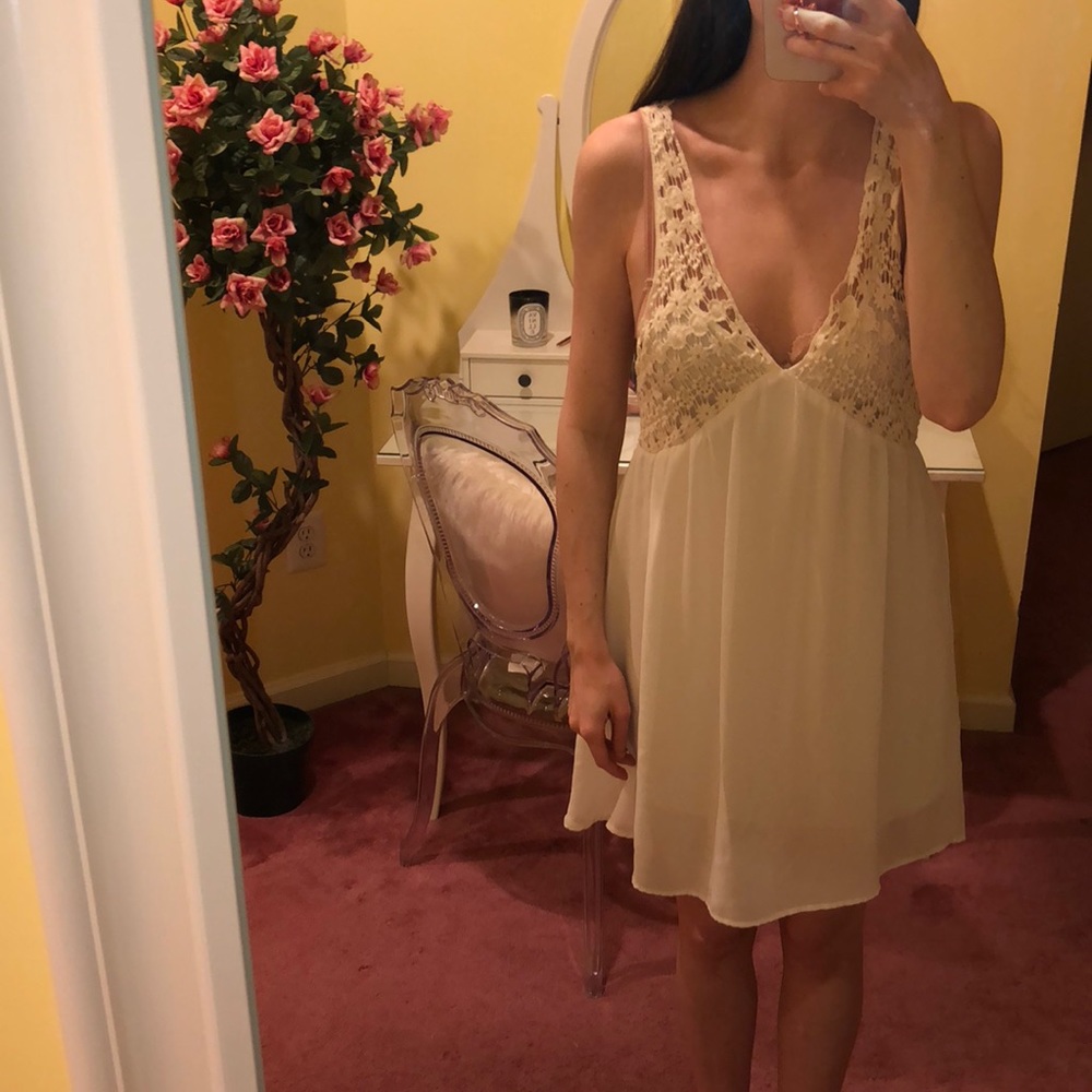chiffon & crochet dress